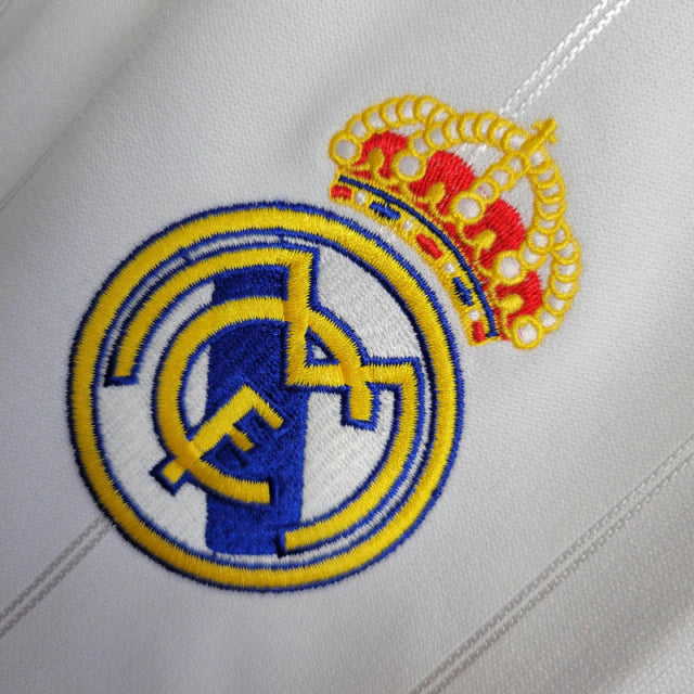 Camisa Manga Longa Retrô Real Madrid I (Home) 12/13 - Torcedor Masculina - Branco - Manto Elegante