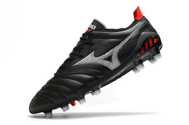 Chuteira de Campo Mizuno Morelia Neo FG Preto e Cinza - Manto Elegante