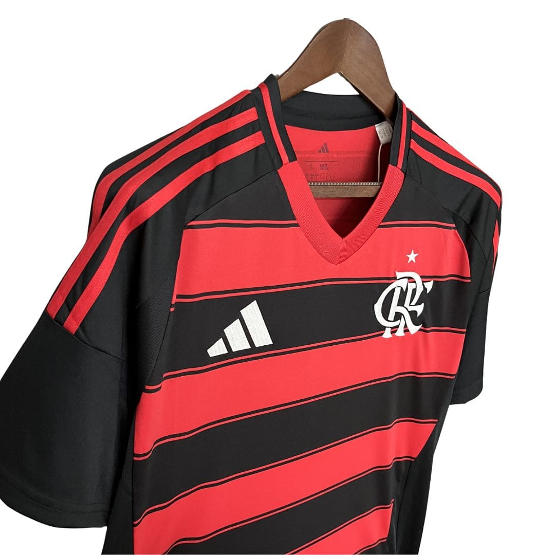 Camisa Flamengo I 25/26 - Torcedor Masculina - Vermelho e Preto