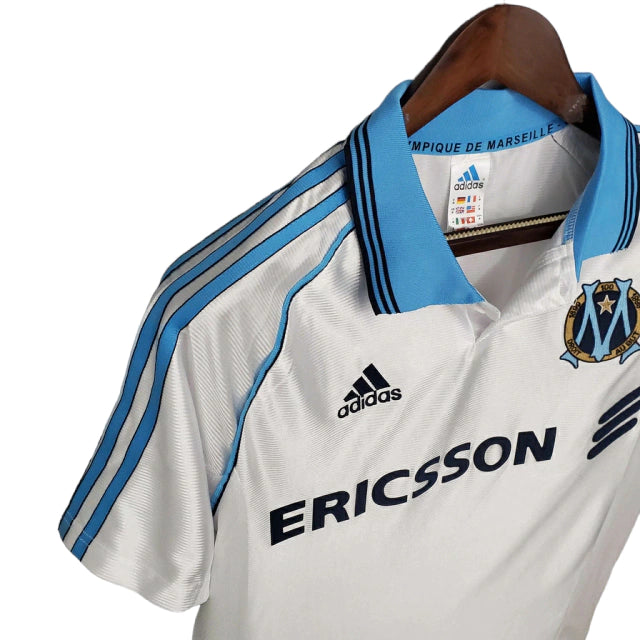 Camisa Retrô Marseille I (Home) 1998 - Torcedor Masculina - Branco - Manto Elegante