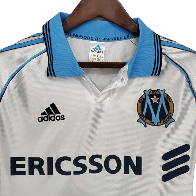 Camisa Retrô Marseille I (Home) 1998 - Torcedor Masculina - Branco - Manto Elegante