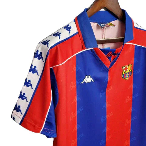 Camisa Retrô Barcelona I (Home) 1992 - Torcedor Masculina - Vermelho e Azul - Manto Elegante