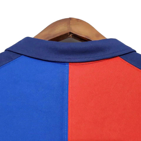 Camisa Retrô Barcelona I (Home) 1999 - Torcedor Masculina - Vermelho e Azul