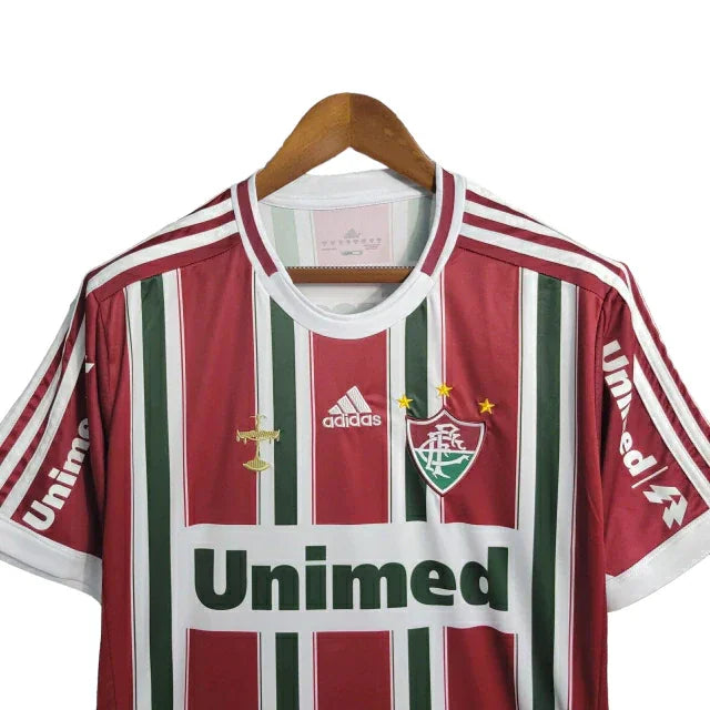 Camisa Retrô Fluminense I 2012 - Torcedor Masculina - Tricolor / Unimed - Manto Elegante