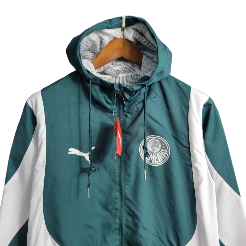 Jaqueta Corta-Vento Palmeiras 23/24 - Masculina - Verde e Branco - Manto Elegante