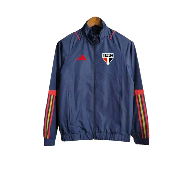 Jaqueta Corta-Vento São Paulo 23/24 - Masculina - Azul Marinho - Manto Elegante