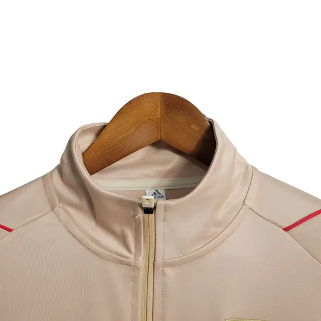 Jaqueta São Paulo 23/24 - Masculina - Bege | Escudo Bordado em Dourado - Manto Elegante