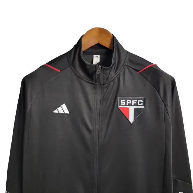 Jaqueta São Paulo 23/24 - Masculina - Preto | Escudo Bordado de Preto - Manto Elegante