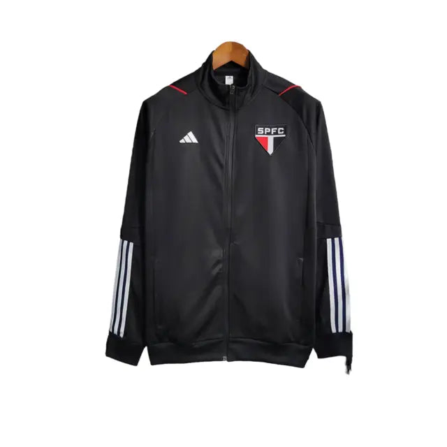 Jaqueta São Paulo 23/24 - Masculina - Preto | Escudo Bordado de Preto - Manto Elegante