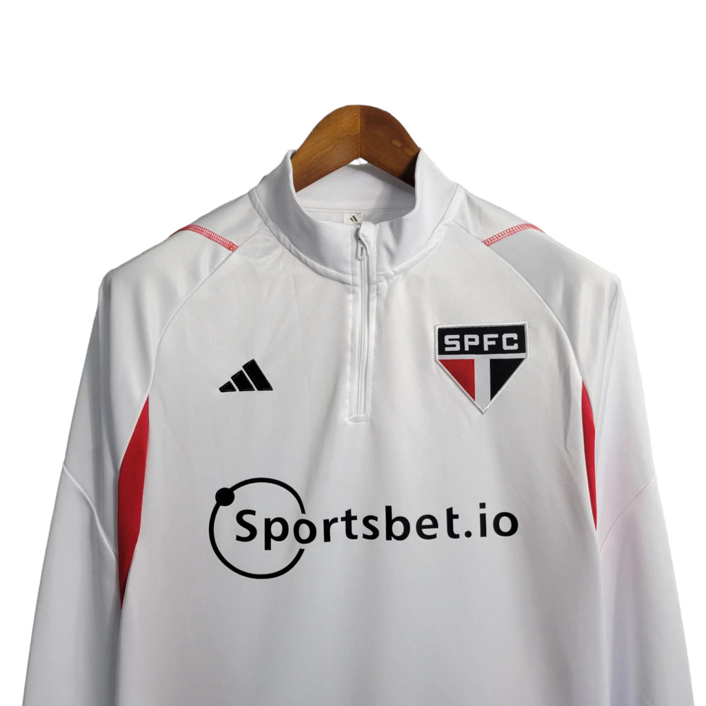 Jaqueta São Paulo 23/24 - Masculina- Branco e Vermelho - Manto Elegante