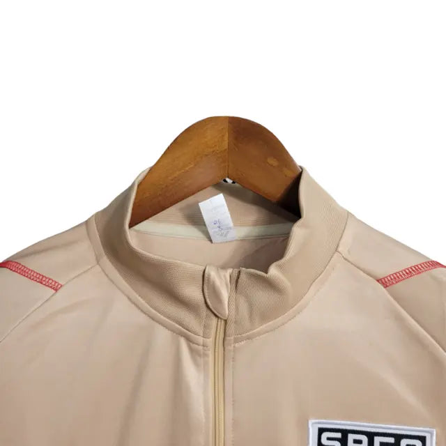 Jaqueta São Paulo 23/24 - Masculina - Bege e Vermelho - Manto Elegante