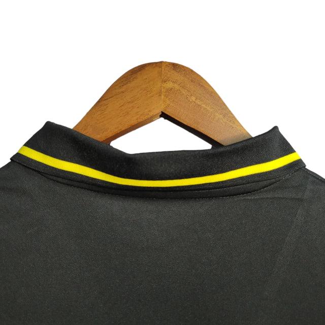 Camisa do Brasil 23/24 - Torcedor Masculina - Polo / Preto com Patrocínios - Manto Elegante