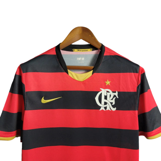 Camisa Retrô Flamengo I 2008 - Torcedor Masculina - Vermelho e Preto - Manto Elegante