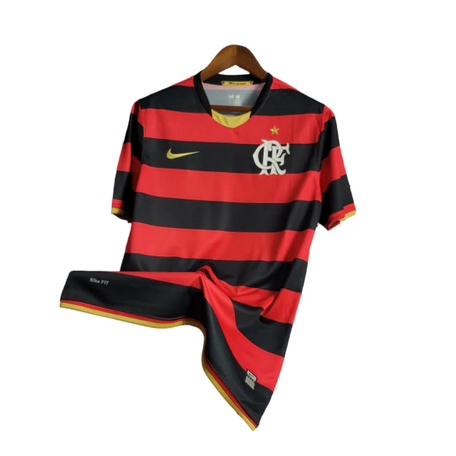 Camisa Retrô Flamengo I 2008 - Torcedor Masculina - Vermelho e Preto - Manto Elegante