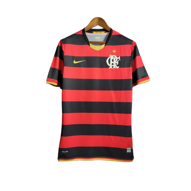 Camisa Retrô Flamengo I 2008 - Torcedor Masculina - Vermelho e Preto - Manto Elegante