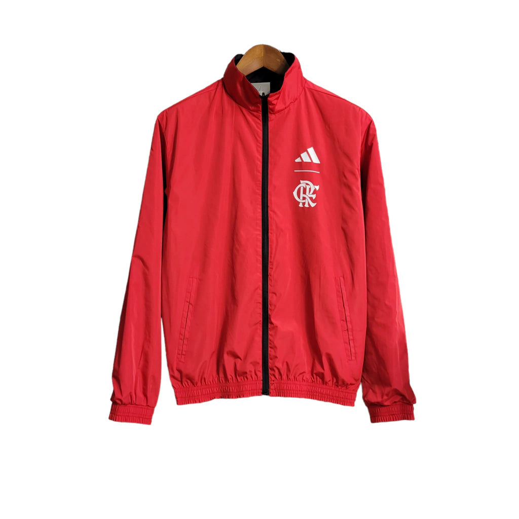 Jaqueta Corta-Vento Dupla Face Flamengo 23/24 - Masculina - Preto/Vermelho - Manto Elegante