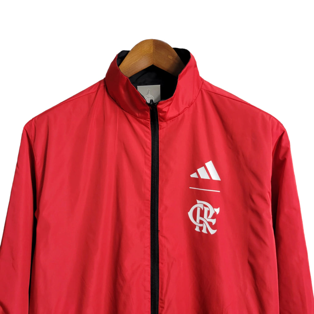 Jaqueta Corta-Vento Dupla Face Flamengo 23/24 - Masculina - Preto/Vermelho - Manto Elegante