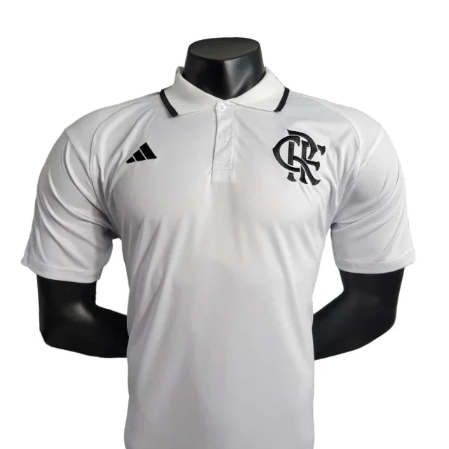 Camisa Polo Flamengo 23/24 - Torcedor Masculina - Branco - Manto Elegante
