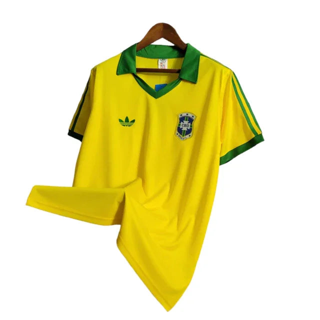 Camisa Retrô do Brasil I 1979 - Torcedor Masculina - Amarelo - Manto Elegante