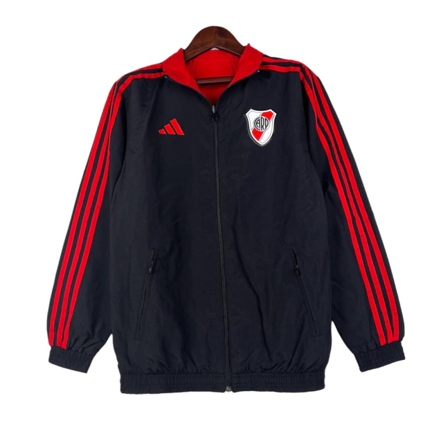 Jaqueta Corta-Vento River Plate 23/24 - Masculina - Preto - Manto Elegante