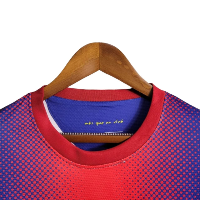 Camisa Manga Longa Retrô Barcelona I (Home) 12/13 - Torcedor Masculina - Vermelho e Azul