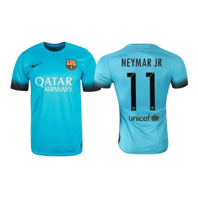 Camisa Retrô Barcelona III Neymar JR #11 2015 - Torcedor Masculina - Azul