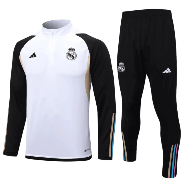 Conjunto Real Madrid 2023 - Branco e Preto