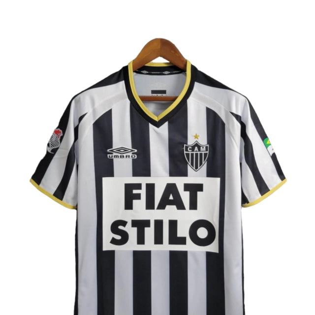 Camisa Retrô Atlético Mineiro I 2003 - Torcedor Masculina - Preto e Branco