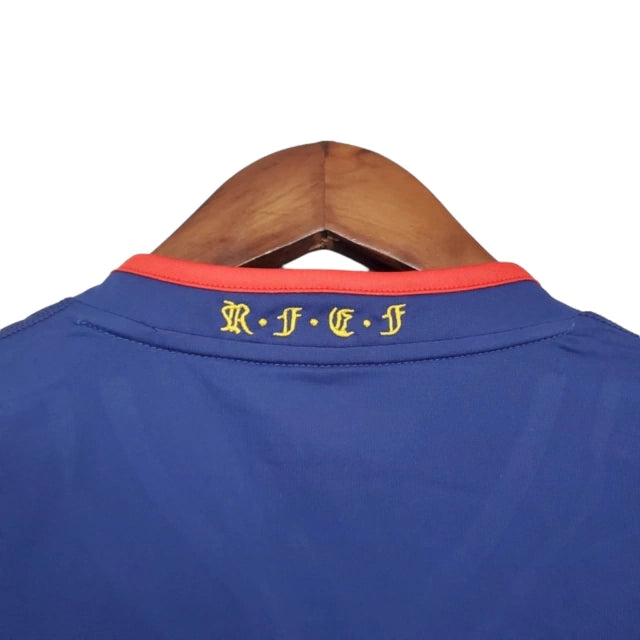 Camisa Manga Longa Retrô Espanha II (Away) 2010 - Torcedor Masculina - Azul