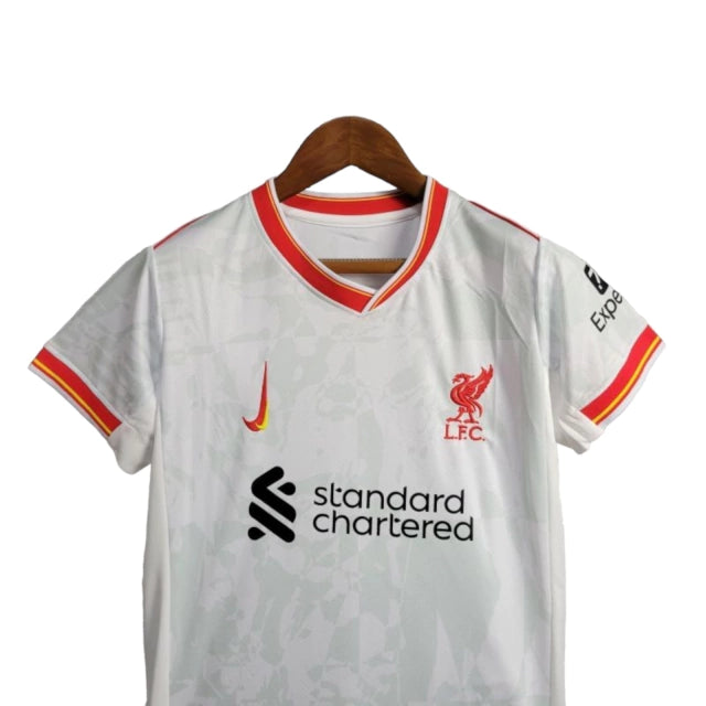 Conjunto Infantil Liverpool II (Away) 24/25 - Branco