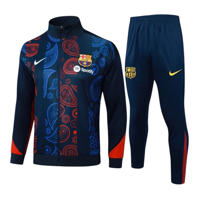 Conjunto Barcelona 2025 - Azul e Vermelho com Zíper