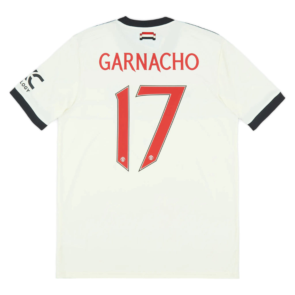 Camisa Manchester United III (Third) 24/25 - Torcedor Masculina - Branco, Preto e Vermelho