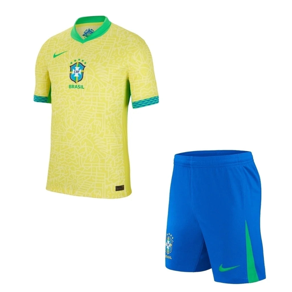 Conjunto Infantil Seleção do Brasil I (Home) 24/25 - Amarelo