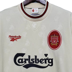 Camisa Retrô Liverpool II (Away) 1996 - Torcedor Masculina - Bege - Manto Elegante