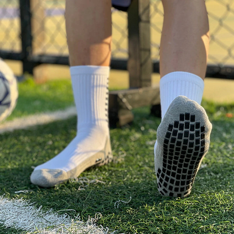 Meias de Futebol Antiderrapante - Cano Baixo - Branca