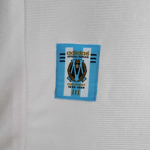 Camisa Retrô Marseille I (Home) 1998 - Torcedor Masculina - Branco - Manto Elegante