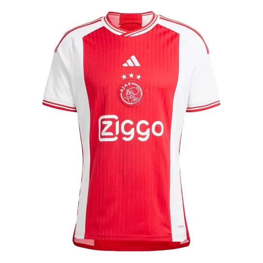 Camisa Ajax I (Home) 23/24 - Torcedor Masculina - Branco e Vermelho - Manto Elegante