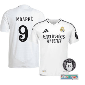 Camisa Mbappé #9 Real Madrid I (Home) 2024 - Torcedor Masculina - Branco