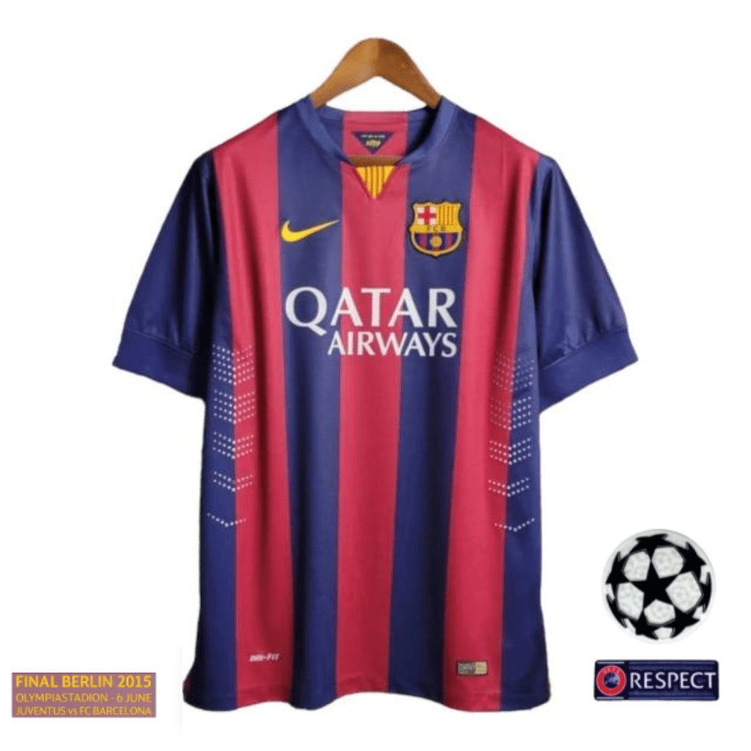 Camisa Retrô Barcelona I (Home) 14/15 - Torcedor Masculina - Vermelho e Azul