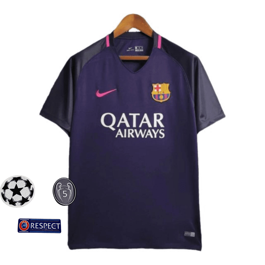 Camisa Retrô Barcelona II (Away) 16/17 - Torcedor Masculina - Roxo