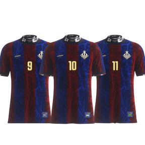 Combo - Camisas TRIO MSN "Legends Of Barcelona" 24/25 - Torcedor Masculina - Vermelho e Azul