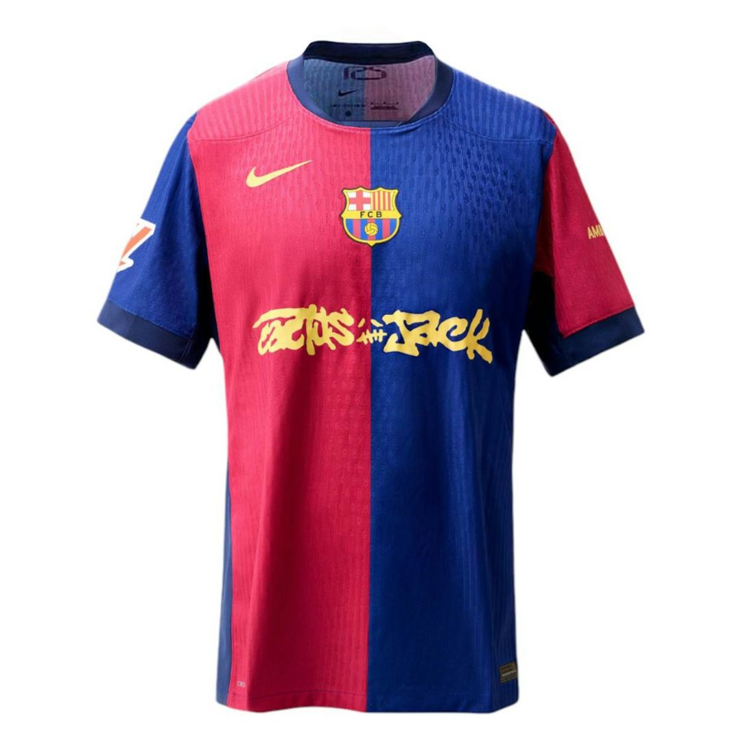 Camisa Barcelona x Travis Scott Edição Limitada 24/25 - Torcedor Masculina - Vermelho e Azul