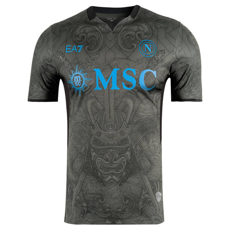 Camisa Napoli III (Third) 24/25 - Torcedor Masculina - Cinza e Azul