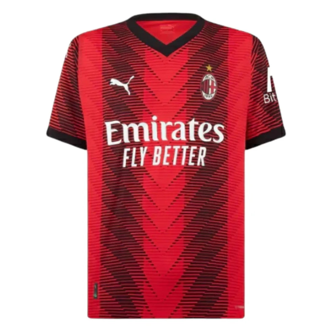 Camisa Milan I (Home) 23/24 - Torcedor Masculina - Vermelho e Preto - Manto Elegante