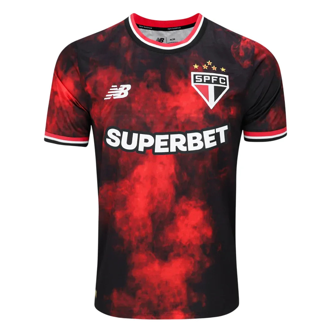 Camisa São Paulo III 24/25 - Torcedor Masculina - Preto e Vermelho