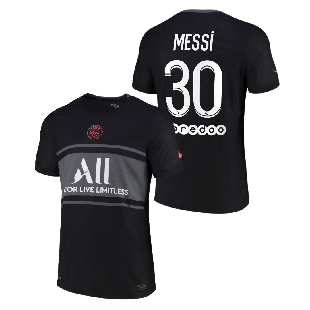 Camisa Retrô PSG III Messi #30 2021 - Torcedor Masculina - Preto