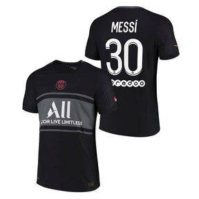 Camisa Retrô PSG III Messi #30 2021 - Torcedor Masculina - Preto