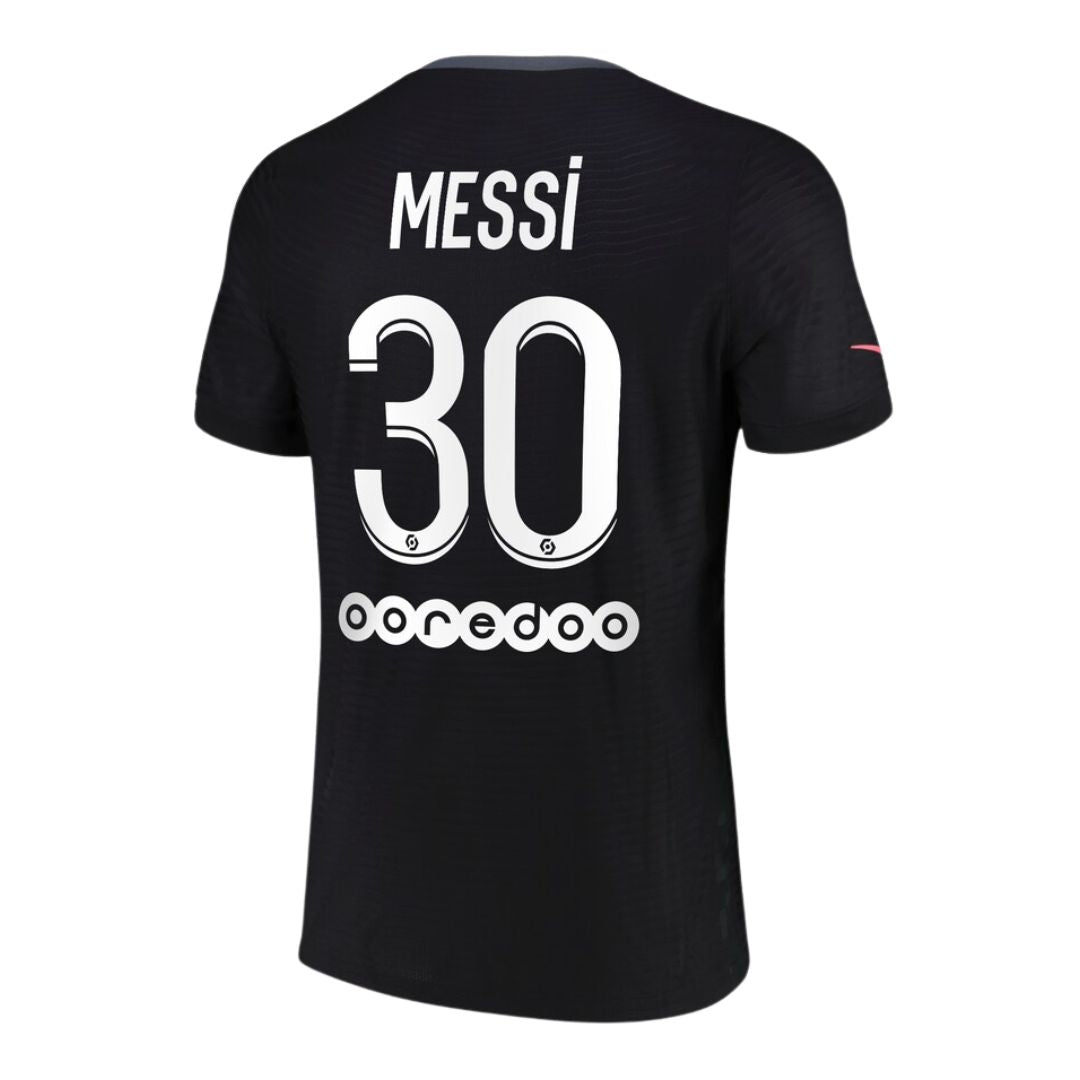 Camisa Retrô PSG III Messi #30 2021 - Torcedor Masculina - Preto