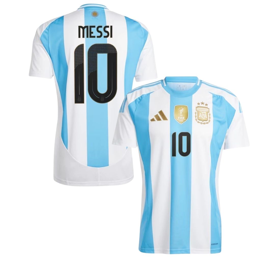 Camisa Argentina I Messi #10 2024 - Torcedor Masculina - Branco e Azul