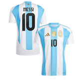 Camisa Argentina I Messi #10 2024 - Torcedor Masculina - Branco e Azul